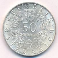 Ausztria 1968. 50Sch Ag "50 éves a Köztársaság" T:AU,XF kis patina Austria 1968. 50 Schill...