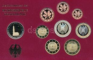 Németország 2008A 1c-2E (8xklf) + 2E "Hamburg" forgalmi szett műanyag és papírtokban T:PP ...