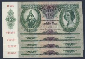 1936. 10P (4x) egymás utáni sorszámokkal T:I