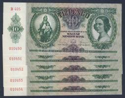 1936. 10P (5x) egymás utáni sorszámokkal T:I