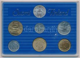 Finnország 1989. 5p-5M (6xklf) forgalmi sor + "Finn verde" jelzett Ag zseton szettben, ere...