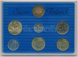Finnország 1987. 5p-5M (6xklf) forgalmi sor + "Finn verde" zseton szettben, eredeti műanya...