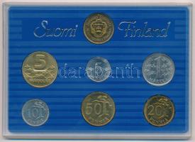 Finnország 1988. 5p-5M (6xklf) forgalmi sor + "Finn verde" zseton szettben, eredeti műanya...