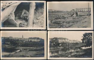 1915 Przemyśl és környéke (Lengyelország), megrongálódott osztrák-magyar védőállások, a károkat szem...