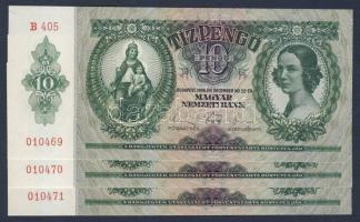 1936. 10P (3x) egymás utáni sorszámokkal T:I