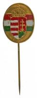 1940. Magyar címeres festett bronz jelvény (24x20mm) T:XF