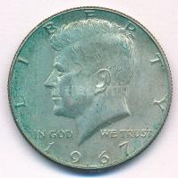 Amerikai Egyesült Államok 1967. 1/2$ Ag "Kennedy" T:AU,XF patina  USA 1967. 1/2 Dollar Ag "Kennedy" C:AU,XF patina  Krause KM#202a