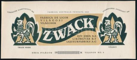 cca 1930-1940 Zwack likőr reklámlap