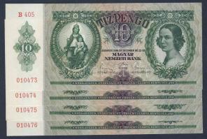 1936. 10P (4x) egymás utáni sorszámokkal T:I