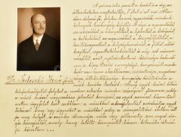 1929 "Dr. Tedeschi Jenő úrnak a Magyar Általános Hitelbank soproni fiókja főnökének tisztelette...