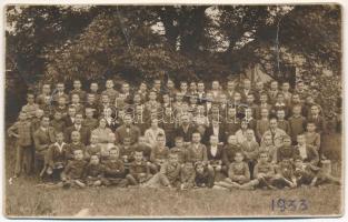 1933 Vajdahunyad, Hunedoara; gimnáziumi diákok csoportja / group of grammar school students. photo (vágott / cut)