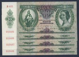 1936. 10P (4x) egymás utáni sorszámokkal T:I