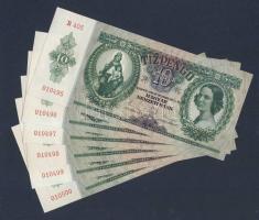 1936. 10P (6x) egymás utáni sorszámokkal T:I