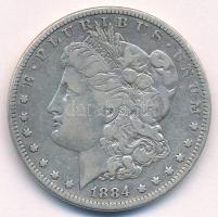 Amerikai Egyesült Államok 1884. 1$ Ag "Morgan" T:VF kis ph. USA 1884. Dollar Ag "Morgan Dollar" C:VF small edge error Krause KM#110