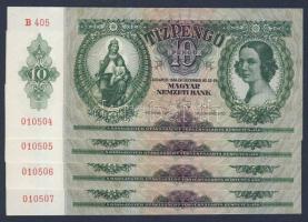 1936. 10P (4x) egymás utáni sorszámokkal T:I