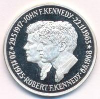 Amerikai Egyesült Államok DN "John F. Kennedy & Robert F. Kennedy" kétoldalas, jelzett Ag emlékérem kapszulában (14,9g/0.9999/33mm) T:PP USA ND "John F. Kennedy & Robert F. Kennedy" double sided, hallmarked Ag medallion in capsule (14,9g/0.9999/33mm) C:PP