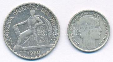 Uruguay 1930. 20c Ag "Az Alkotmány 100. évfordulója" + 1942. 20c Ag T:VF patina Uruguay 1930. 20 Centesimos Ag "100th Anniversary of the Constitution" + 1942. 20 Centesimos Ag C:VF patina
