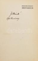 Herczeg Ferenc: Breviárium. A szerző, Herczeg Ferenc (1863-1954) által ALÁÍRT példány. Bp.,1932,Sing...