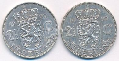 Hollandia 1959-1960. 2 1/2G Ag "Julianna" (2xklf) T:XF patina Netherlands 1959-1960. 2 1/2...