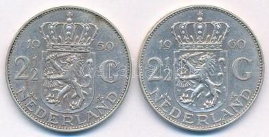 Hollandia 1959-1960. 2 1/2G Ag "Julianna" (2xklf) T:XF patina Netherlands 1959-1960. 2 1/2...