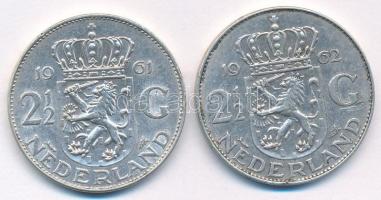 Hollandia 1961-1962. 2 1/2G Ag "Julianna" (2xklf) T:XF patina Netherlands 1961-1962. 2 1/2...
