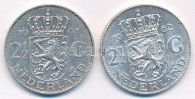 Hollandia 1961-1962. 2 1/2G Ag "Julianna" (2xklf) T:XF patina Netherlands 1961-1962. 2 1/2...