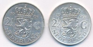 Hollandia 1961-1966. 2 1/2G Ag "Julianna" (2xklf) T:XF patina Netherlands 1961-1966. 2 1/2...