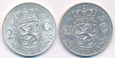 Hollandia 1963-1966. 2 1/2G Ag "Julianna" (2xklf) T:XF patina Netherlands 1963-1966. 2 1/2...
