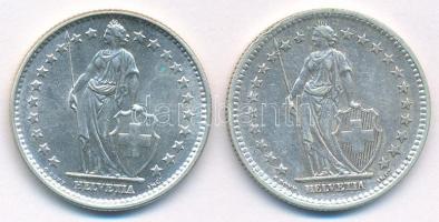 Svájc 1947-1965. 2Fr Ag (2xklf) T:XF,AU Switzerland 1947-1965. 2 Francs Ag (2xdiff) C:XF,AU Krause K...