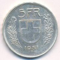 Svájc 1951B 5Fr Ag T:XF karc Switzerland 1951B 5 Francs Ag C:XF scratch Krause KM#402