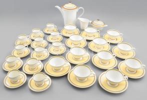 Villeroy &amp; Boch Vivian Gold 12 személyes mokkás és teás készlet. Aranyozott, jelzett, hibátlan. 51 darabos. Kanna 23 cm CSAK SZEMÉLYES ÁTVÉTEL NEM POSTÁZZUK