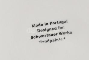 Hatalmas portugál epermintás gyümölcskínáló tál. Kézzel festett, jelzett, hibátlan, d: 43 cm