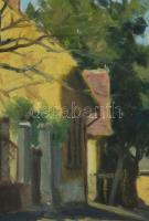 Radnai József (1896-1963): Utcarészlet. Olaj, vászon. Jelzett. Dekoratív, üvegezett, sérült fakeretb...