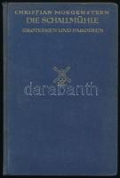 Morgenstern, Christian: Die Schallmühle. Grotesken und Parodien. München, 1928, R. Piper & Co., 168+(4) p.+ 4 (színes illusztrációk) t. Német nyelven. Kiadói aranyozott egészvászon-kötés.