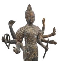 Durga. Kambodzsa, XIX. sz. vége. Öntött bronz, m: 33 cm