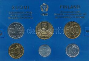 Finnország 1986. 5p-5M (6xklf) forgalmi sor plasztik tokban T:UNC Finland 1986. 5 Pennia - 5 Markka (6xdiff) coin set in plastic case C:UNC