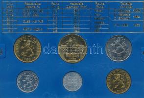 Finnország 1986. 5p-5M (6xklf) forgalmi sor plasztik tokban T:UNC
Finland 1986. 5 Pennia - 5 Markka...