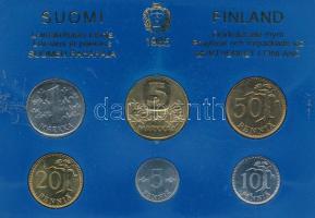 Finnország 1985. 5p-5M (6xklf) forgalmi sor plasztik tokban T:UNC Finland 1985. 5 Pennia - 5 Markka (6xdiff) coin set in plastic case C:UNC