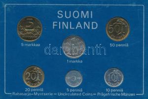 Finnország 1983. 5p-5M (6xklf) forgalmi sor plasztik tokban T:UNC Finland 1983. 5 Pennia - 5 Markka (6xdiff) coin set in plastic case C:UNC