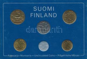 Finnország 1981. 5p-5M (6xklf) forgalmi sor plasztik tokban T:UNC  Finland 1981. 5 Pennia - 5 Markka (6xdiff) coin set in plastic case C:UNC