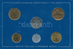 Finnország 1981. 5p-5M (6xklf) forgalmi sor plasztik tokban T:UNC 
Finland 1981. 5 Pennia - 5 Markk...