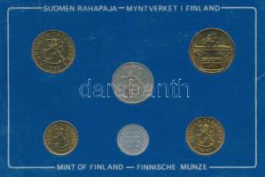 Finnország 1980. 5p-5M (6xklf) forgalmi sor plasztik tokban T:UNC 
Finland 1980. 5 Pennia - 5 Markk...