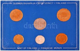 Finnország 1982. 5p-5M (6xklf) forgalmi sor plasztik tokban T:UNC 
Finland 1982. 5 Pennia - 5 Markk...