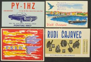 Kb. 100 db MODERN főleg szovjet QSL, azaz rádióamatőr összeköttetést igazoló lap, reklámok / Cca. 100 MODERN mostly Soviet QSL, i.e. confirmation cards of a two-way communication between two amateur radio stations, advertisements