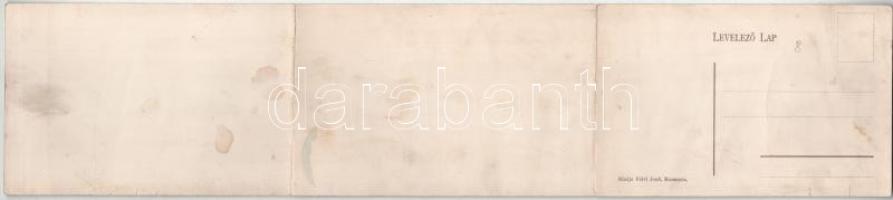 Rozsnyó, Roznava; 3-részes kihajtható panorámalap. Falvi Jenő kiadása / 3-tiled folding panoramacard...