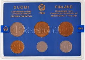 Finnország 1985. 5p-5M (6xklf) forgalmi sor plasztik tokban T:UNC Finland 1985. 5 Pennia - 5 Markka (6xdiff) coin set in plastic case C:UNC