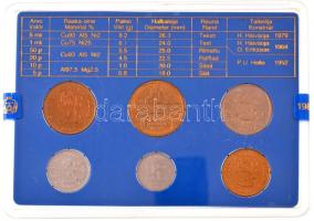 Finnország 1985. 5p-5M (6xklf) forgalmi sor plasztik tokban T:UNC
Finland 1985. 5 Pennia - 5 Markka...