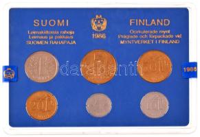 Finnország 1986. 5p-5M (6xklf) forgalmi sor plasztik tokban T:UNC Finland 1986. 5 Pennia - 5 Markka (6xdiff) coin set in plastic case C:UNC