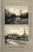 Nagybecskerek, Zrenjanin, Veliki Beckerek; utca, híd. Kristály forrás ásványvíz reklám / street view, bridge. Hungarian mineral water advertisement