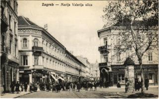 Zagreb, Agram, Zágráb; Marija Valerija ulica / street view, shops